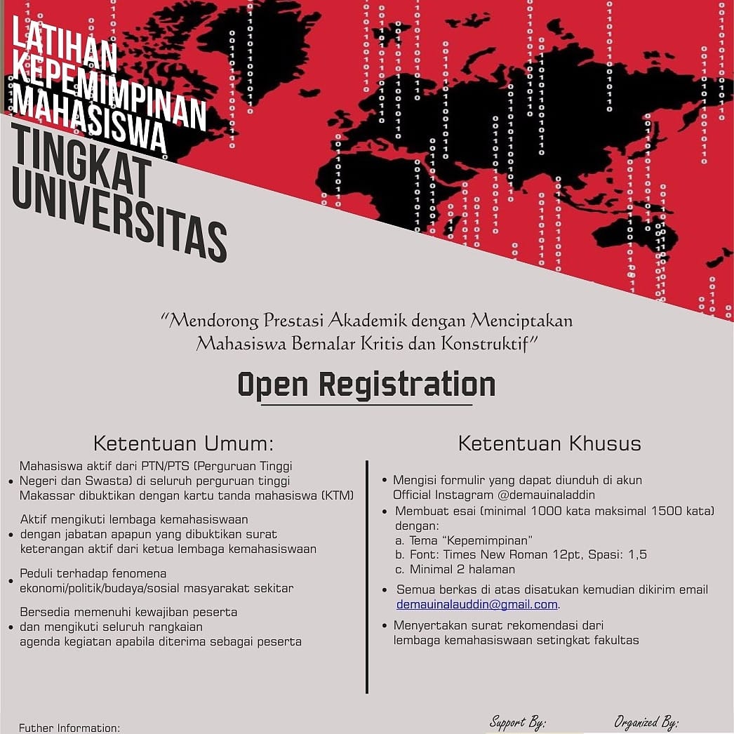 Gambar Dema UIN Alauddin Makassar Akan Gelar Latihan Kepemimpinan Mahasiswa Tingkat Universitas